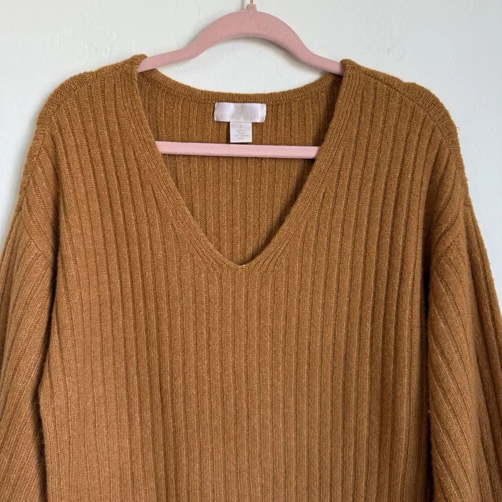 Rachel Parcell Wool Blend Balloon Sleeve Sweater Dress Size S Fall Pumpkin Spice - Picture 5 of 15